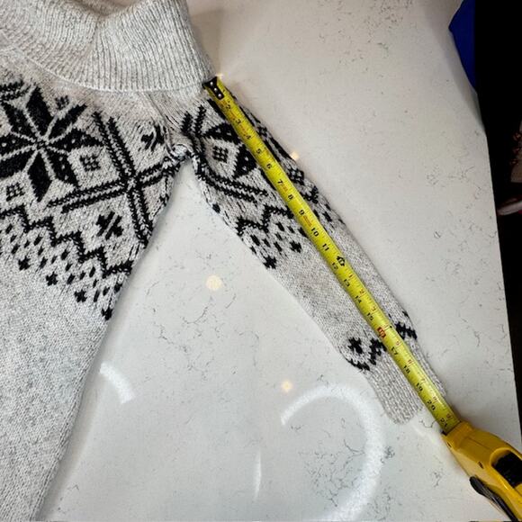 Abercrombie & Fitch Small Fair Isle Grey Cowl Sweater Dress - Picture 10 of 14